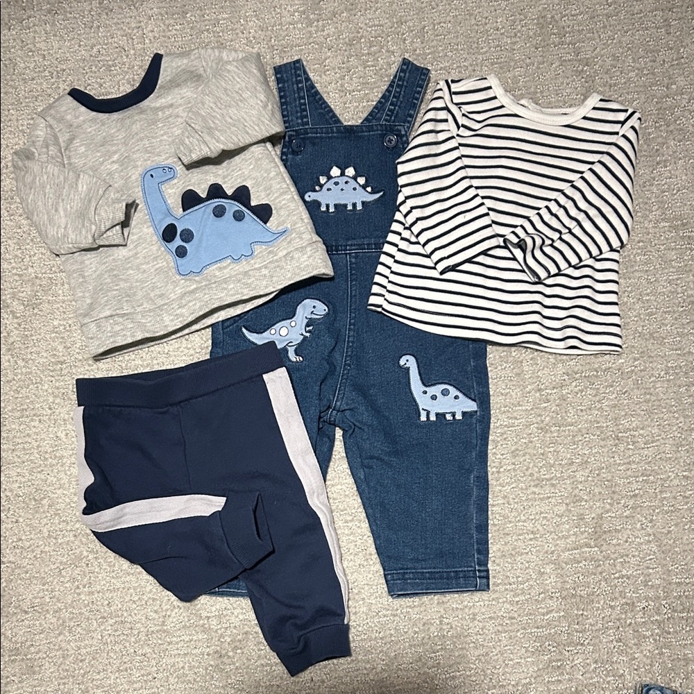 Little Me Blue and Gray Baby Outfit Set